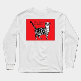 Merry Catsmus You Cool Cat Red Chistmas Tabby Long Sleeve T-Shirt